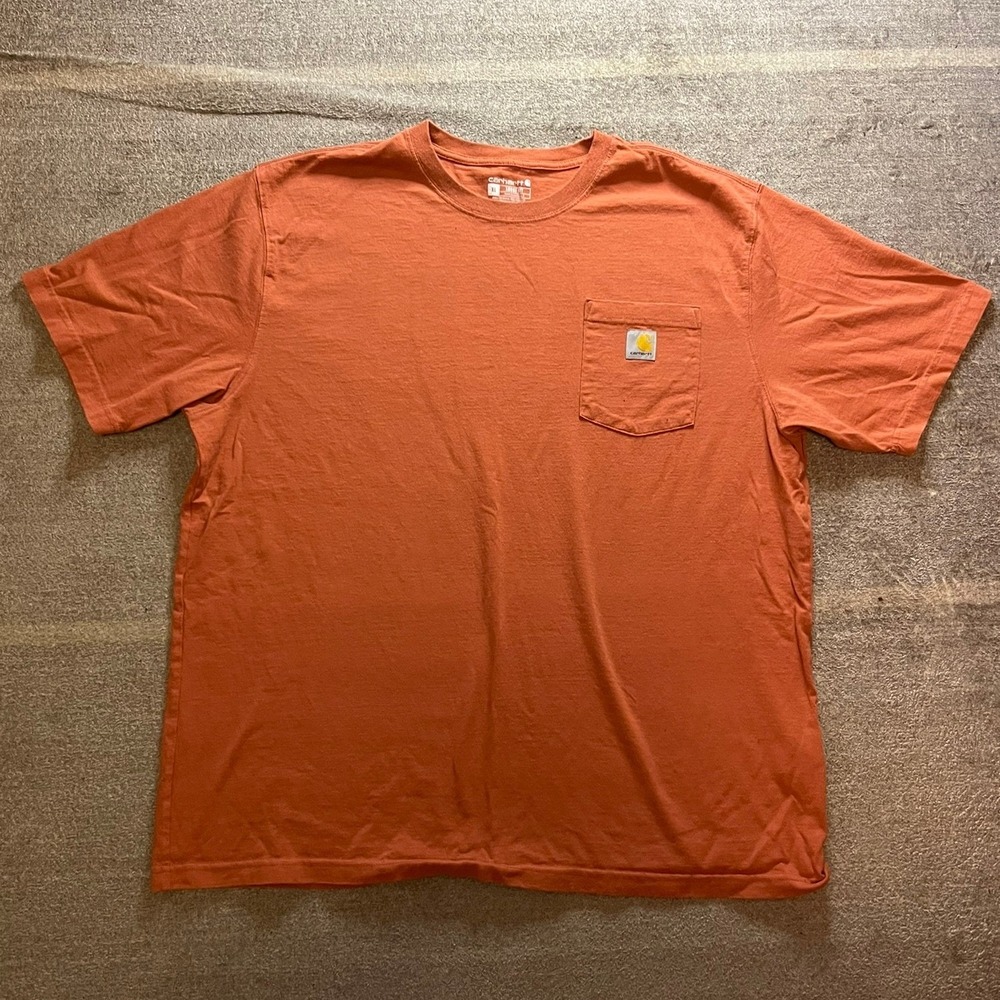 Carhartt Mens Short Sleeve Loose Fit Pocket T-Shirt XL Burnt Orange Rust K87